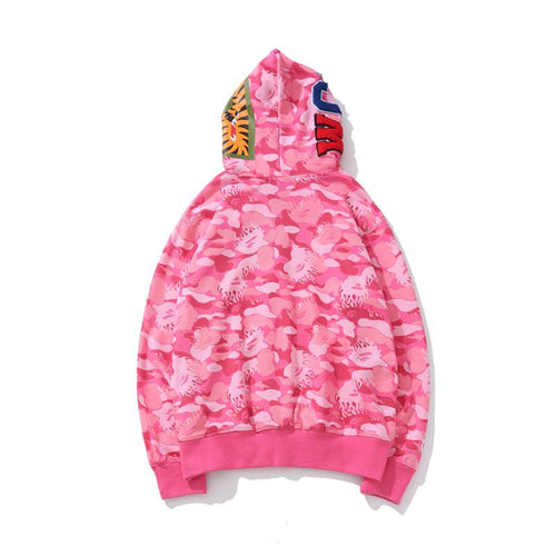 Bathing Ape Hoodie Blue Jellyfish Ghost Fire Camouflage Shark Sweater Hooded Coat Casual Fashion Brand Zip Hoodie