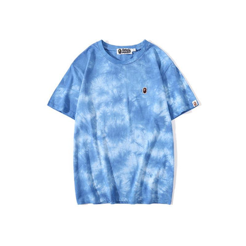 Bathing Ape T-Shirt Summer Ape Head Casual Tie-Dye Top T-shirt with Short Sleeves
