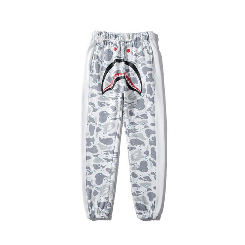 Bathing Ape Pant Shark Head Print Luminous Starry Sky Trousers Men's and Women's Casual Pants Sweatpants
